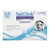 SaliZink салфетки матирующие с салициловой кислотой и бамбуковым углем фото