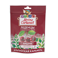 Alpine Caramel (Альпийская Карамель) детские с натуральным медом и витамином С леденцы Вишня 3,3г (75г) фото