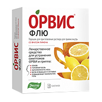 Орвис Флю порошок лимонный 500мг+25мг+200мг (4,950г) фото