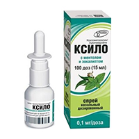 Ксило с ментолом и эвкалиптом спрей 0,1мг/доза 15мл фото