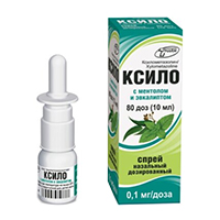 Ксило с ментолом и эвкалиптом спрей 0,1мг/доза 10мл фото