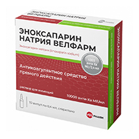 Эноксапарин натрия Велфарм раствор для инъекций 10000анти-Xa МЕ/мл 0,4мл фото
