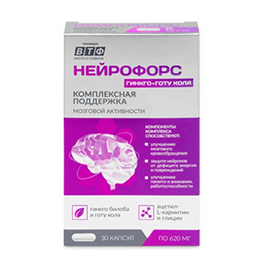 Нейрофорс Гинкго+Готу кола капсулы 620мг фото