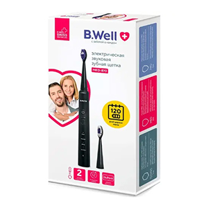 B.Well Med щетка зубная MED-870 электрическая звуковая (черная) фото