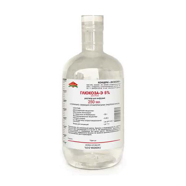 Глюкоза-Э раствор для инъекций 5% 250мл фото
