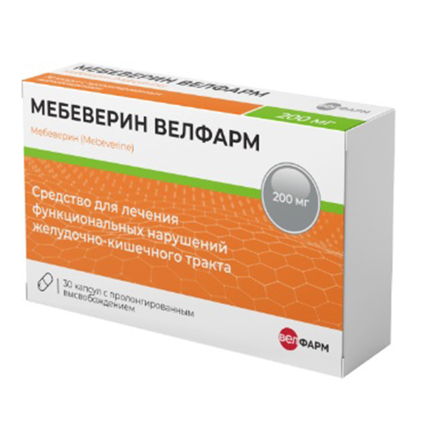 Мебеверин Велфарм капсулы 200мг фото