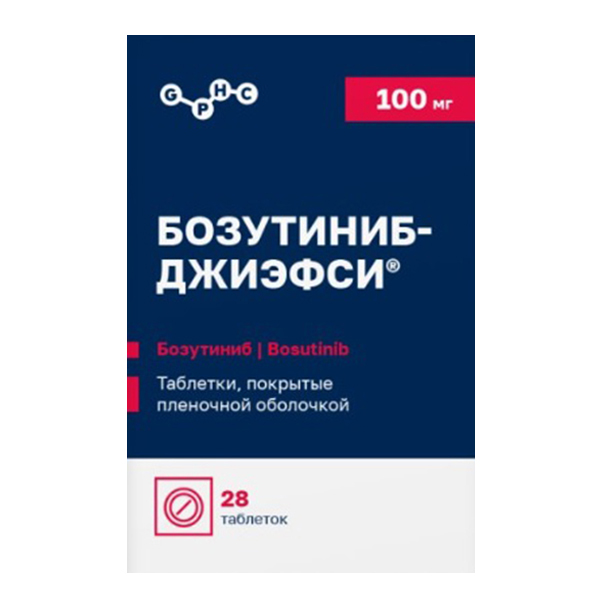 Бозутиниб-ДЖИЭФСИ таблетки 100мг фото