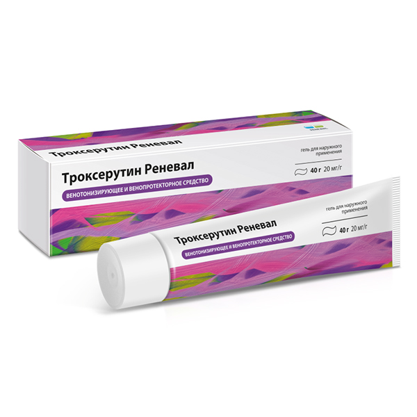 Троксерутин Реневал гель 20мг/г 40г фото