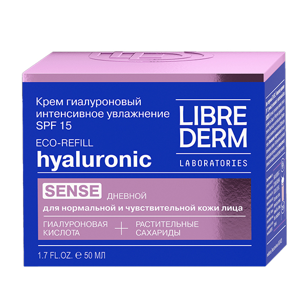 Librederm "Hyaluronic" крем Eco-Refill Интенсивное увлажнение SPF15 дневной 50мл фото