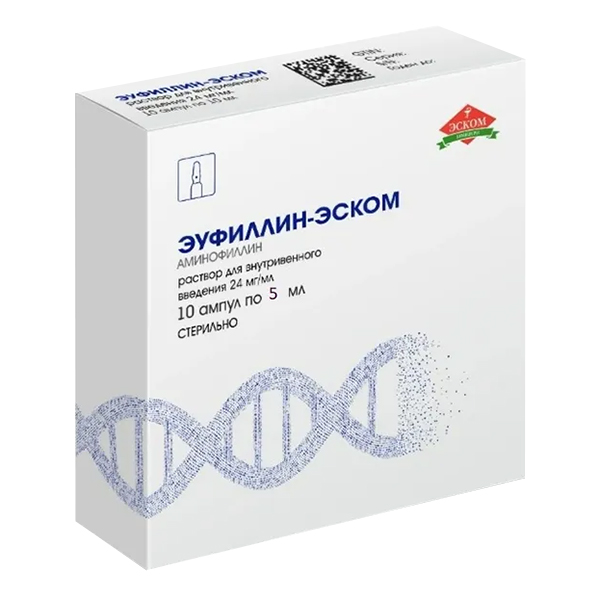 Эуфиллин-Эском раствор для инъекций 24мг/мл 5мл фото
