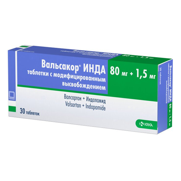 Вальсакор Инда таблетки 80мг+1,5мг фото