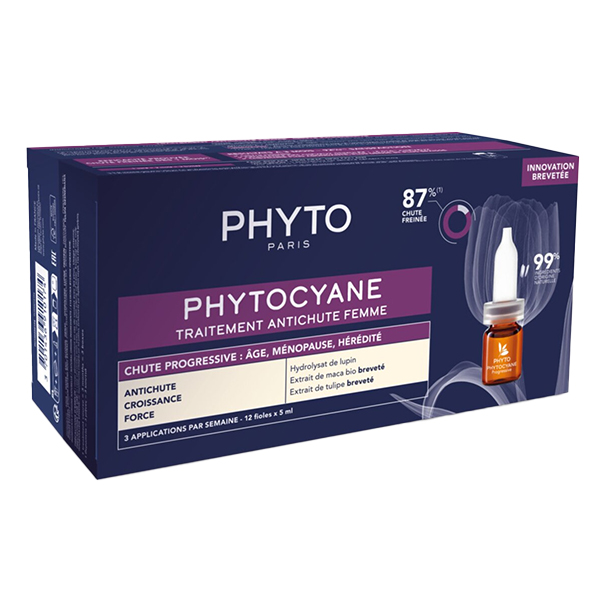 Phyto "Phytocyane" сыворотка при прогрессирующем выпадении волос для женщин 5мл фото