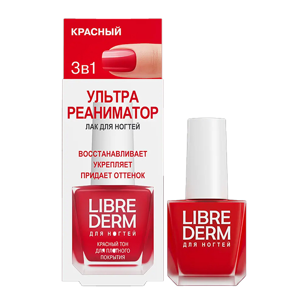 Librederm "Nail Care" лак для ногтей Ультрареаниматор Красный 10мл фото