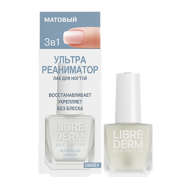 Librederm "Nail Care" лак для ногтей Ультрареаниматор Матовый 10мл фото