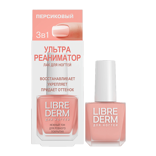 Librederm "Nail Care" лак для ногтей Ультрареаниматор Персиковый 10мл фото